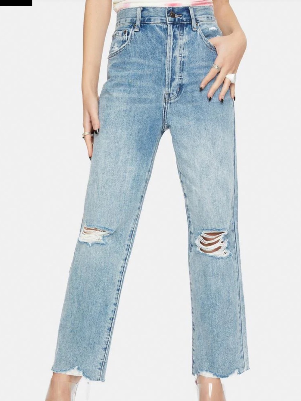 CASSIE SUPER HIGH RISE STRAIGHT CROP DENIM JEANS